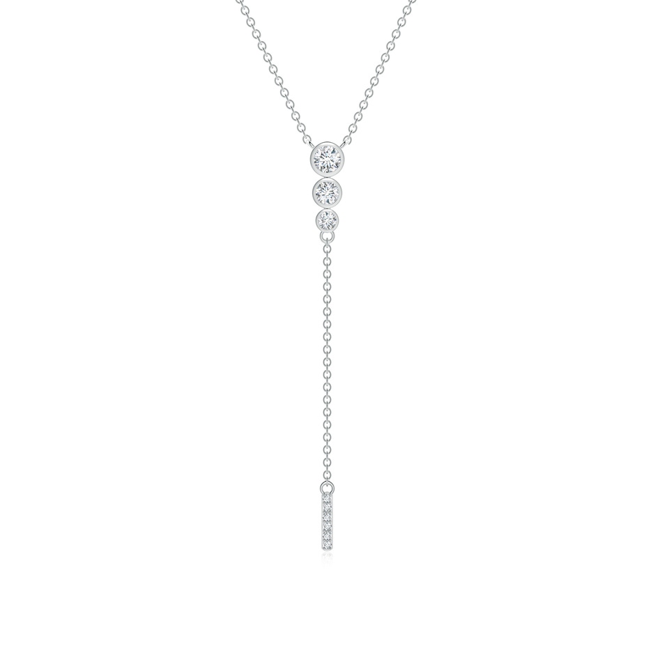 3.1mm GVS2 Three Stone Graduated Bezel-Set Diamond Lariat Necklace in P950 Platinum 