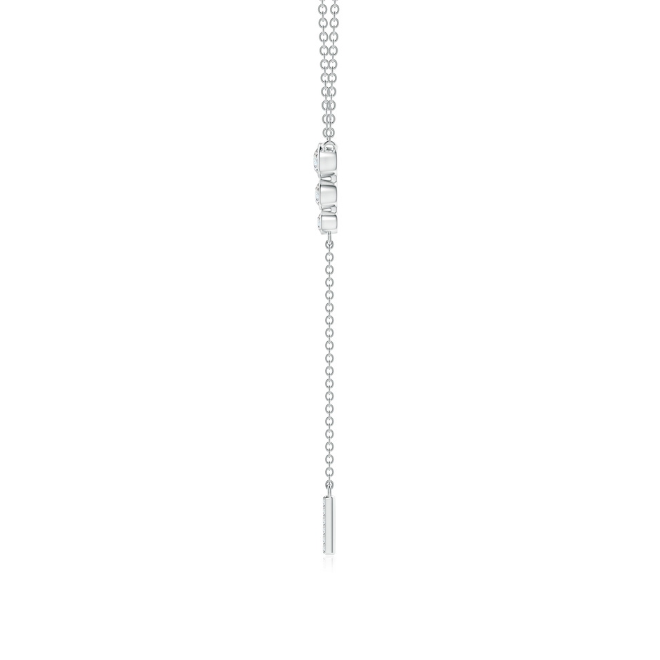 3.1mm GVS2 Three Stone Graduated Bezel-Set Diamond Lariat Necklace in White Gold side-1