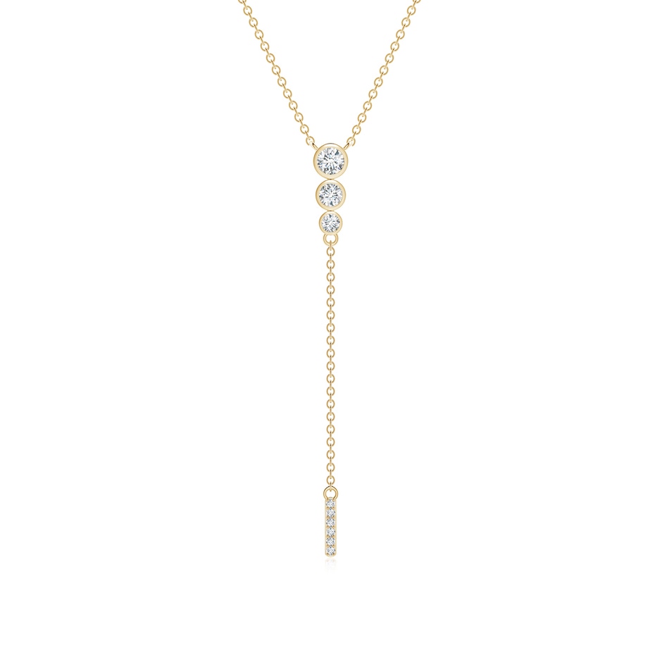 3.1mm GVS2 Three Stone Graduated Bezel-Set Diamond Lariat Necklace in Yellow Gold 