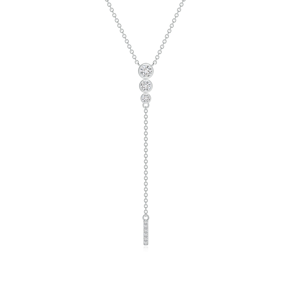 3.1mm HSI2 Three Stone Graduated Bezel-Set Diamond Lariat Necklace in P950 Platinum 