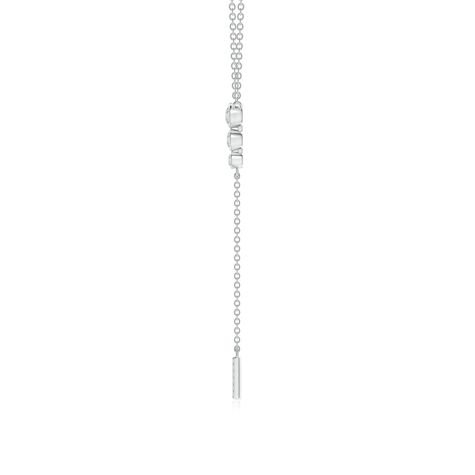 3.1mm HSI2 Three Stone Graduated Bezel-Set Diamond Lariat Necklace in P950 Platinum side 199