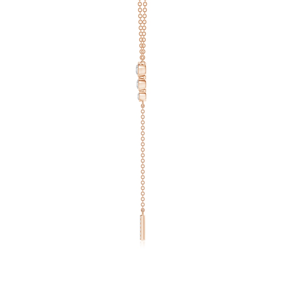 3.1mm HSI2 Three Stone Graduated Bezel-Set Diamond Lariat Necklace in Rose Gold side 199