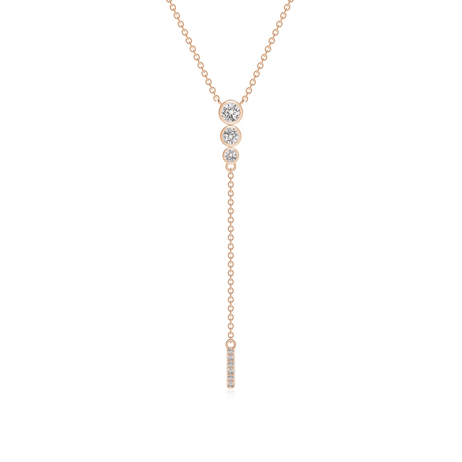 3.1mm IJI1I2 Three Stone Graduated Bezel-Set Diamond Lariat Necklace in 9K Rose Gold 