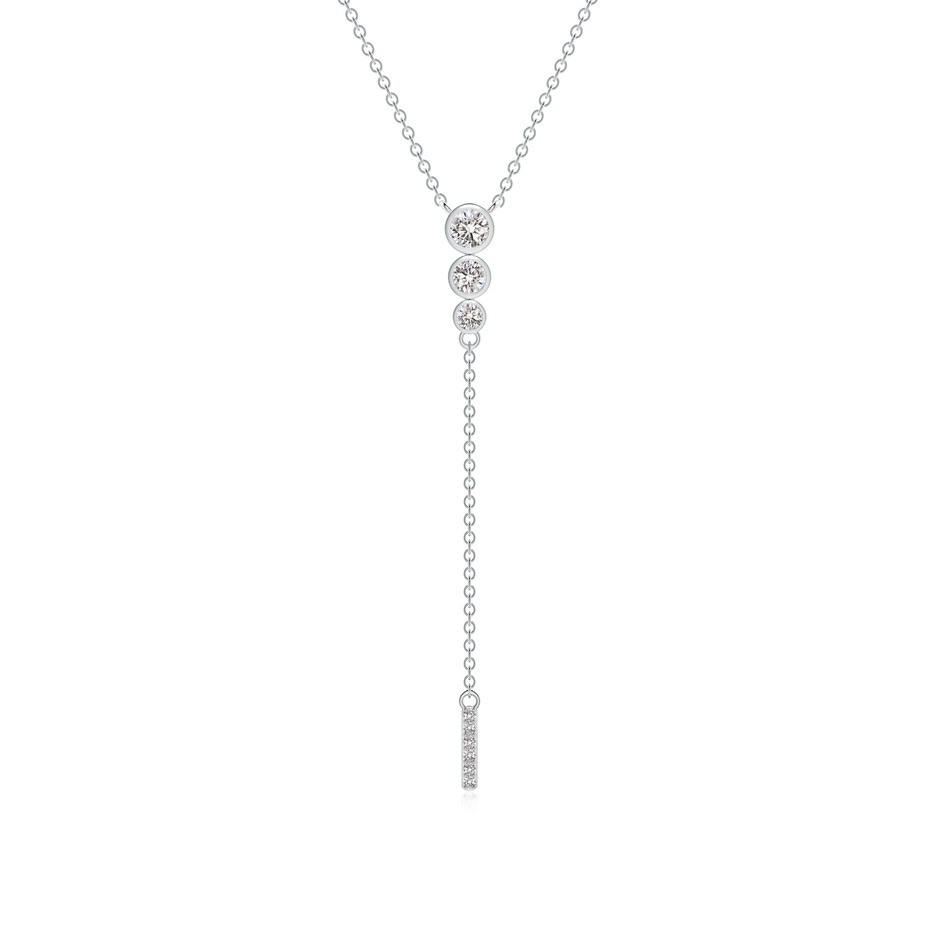 3.1mm IJI1I2 Three Stone Graduated Bezel-Set Diamond Lariat Necklace in P950 Platinum 