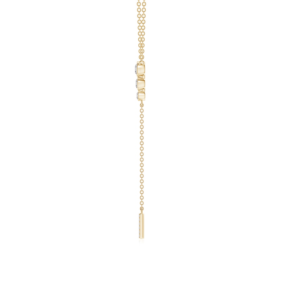 3.1mm IJI1I2 Three Stone Graduated Bezel-Set Diamond Lariat Necklace in Yellow Gold side-1