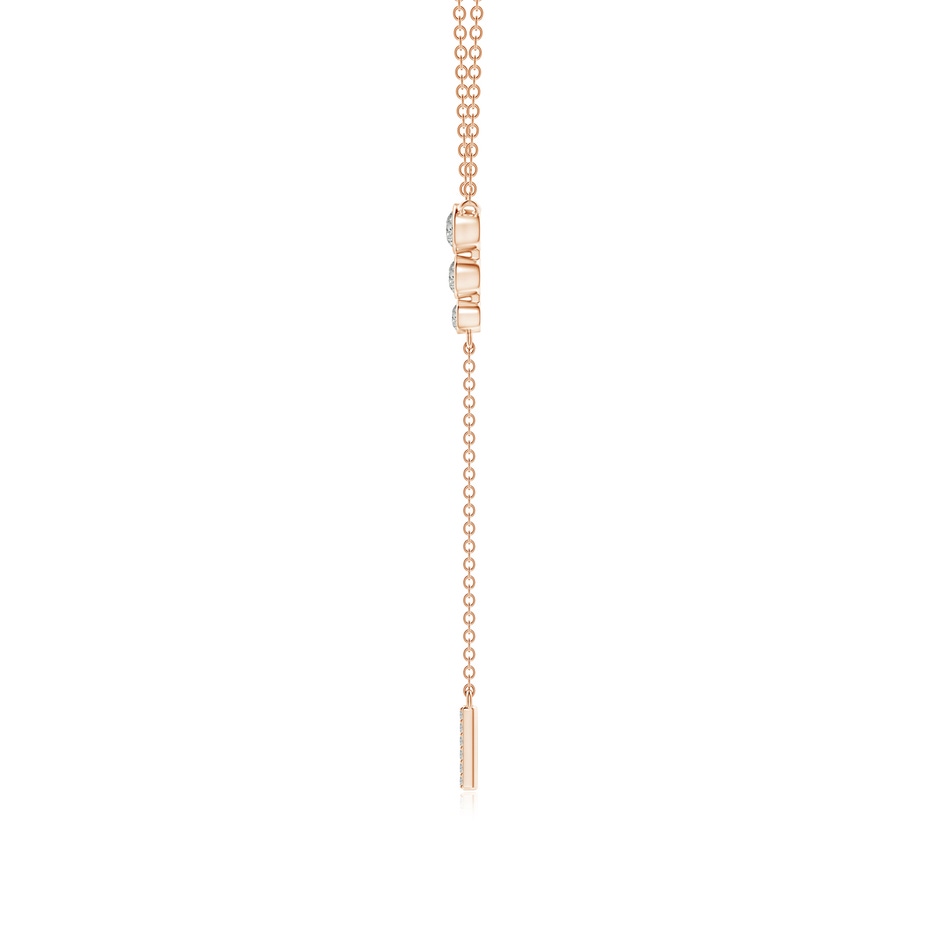 3.1mm KI3 Three Stone Graduated Bezel-Set Diamond Lariat Necklace in Rose Gold side 199