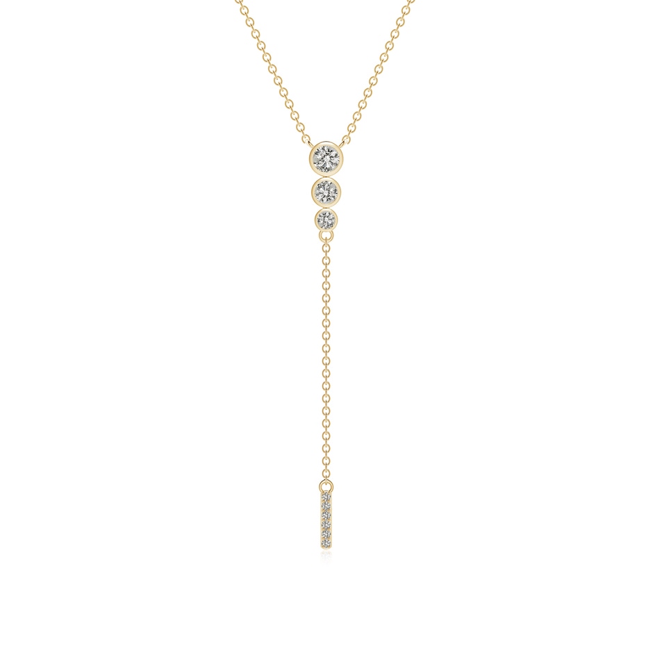 3.1mm KI3 Three Stone Graduated Bezel-Set Diamond Lariat Necklace in Yellow Gold 