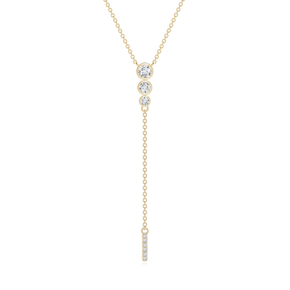 3.4mm GVS2 Three Stone Graduated Bezel-Set Diamond Lariat Necklace in 18K Yellow Gold 