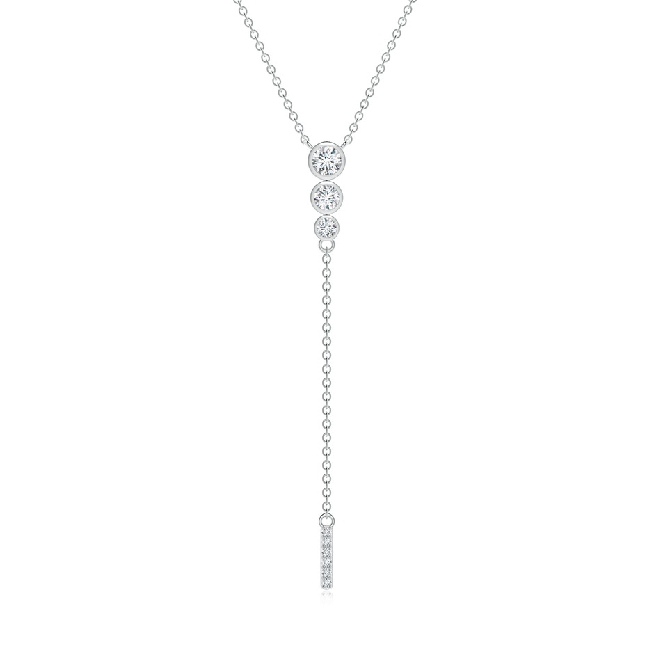 3.4mm GVS2 Three Stone Graduated Bezel-Set Diamond Lariat Necklace in P950 Platinum 
