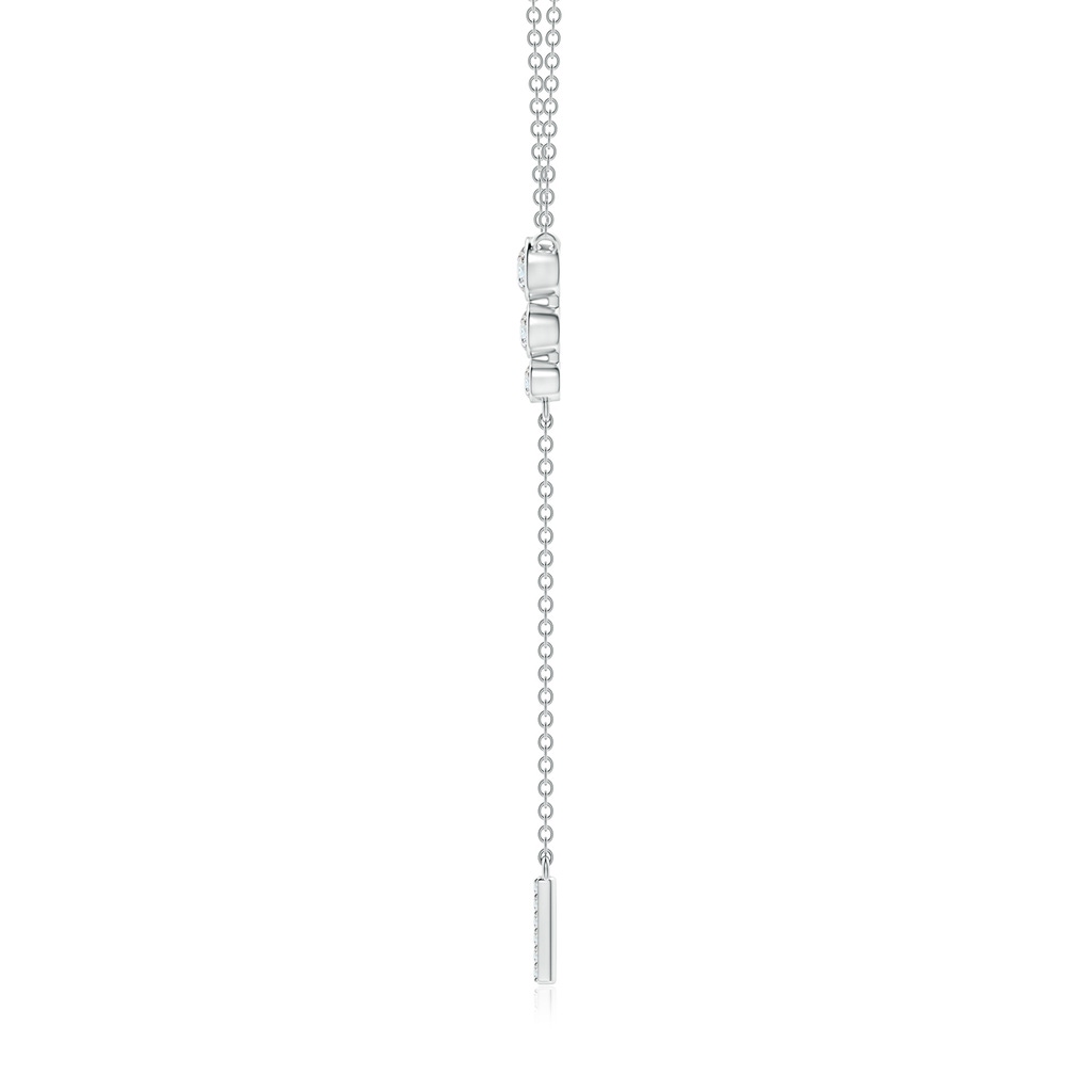 3.4mm GVS2 Three Stone Graduated Bezel-Set Diamond Lariat Necklace in P950 Platinum Side-1