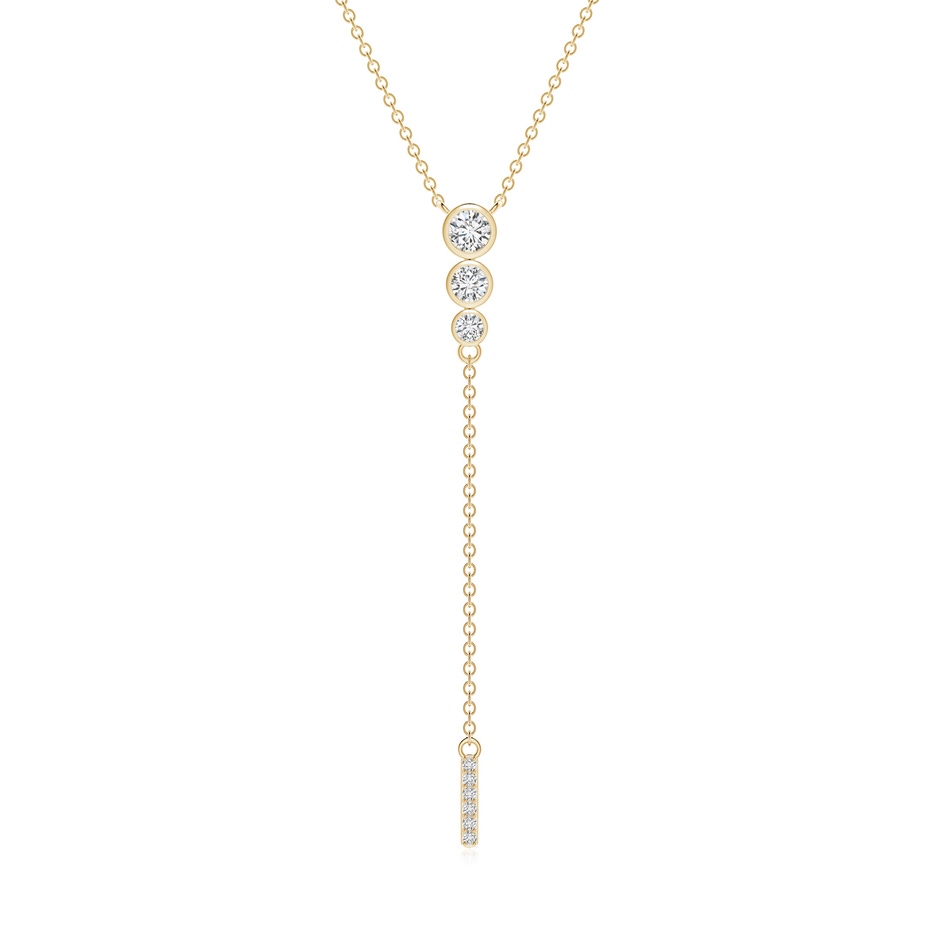 3.4mm HSI2 Three Stone Graduated Bezel-Set Diamond Lariat Necklace in 18K Yellow Gold 