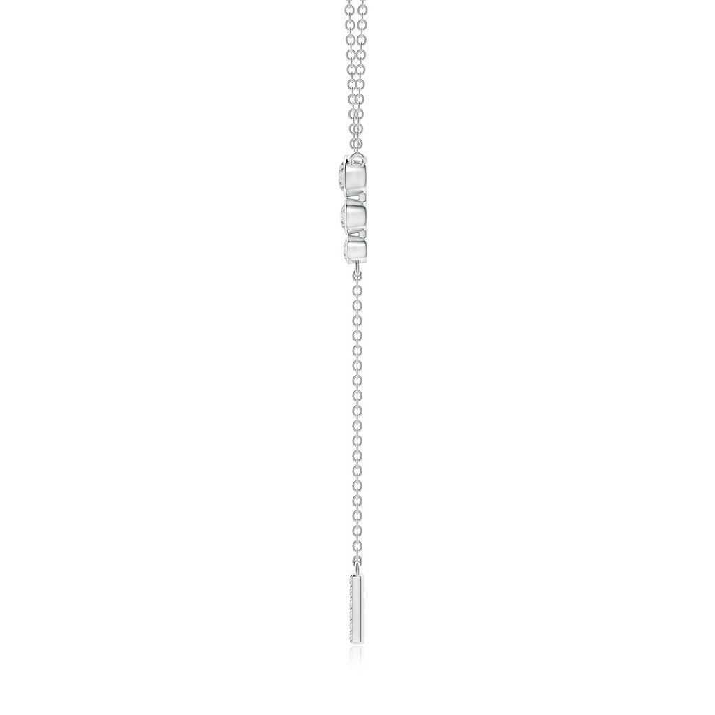 3.4mm HSI2 Three Stone Graduated Bezel-Set Diamond Lariat Necklace in White Gold Side-1
