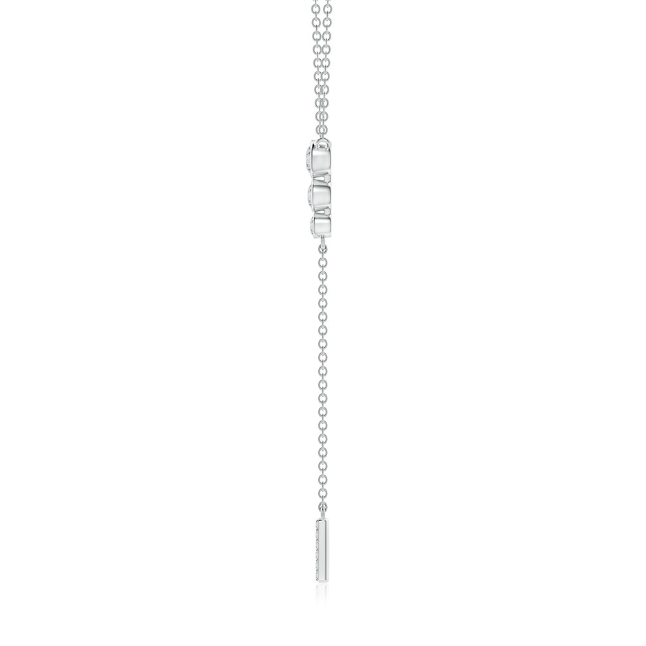 3.4mm HSI2 Three Stone Graduated Bezel-Set Diamond Lariat Necklace in White Gold side-1