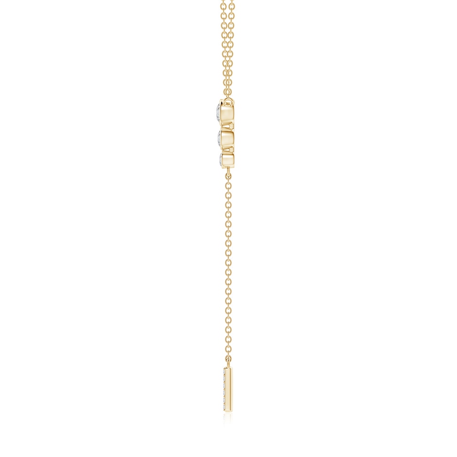 3.4mm HSI2 Three Stone Graduated Bezel-Set Diamond Lariat Necklace in Yellow Gold side-1