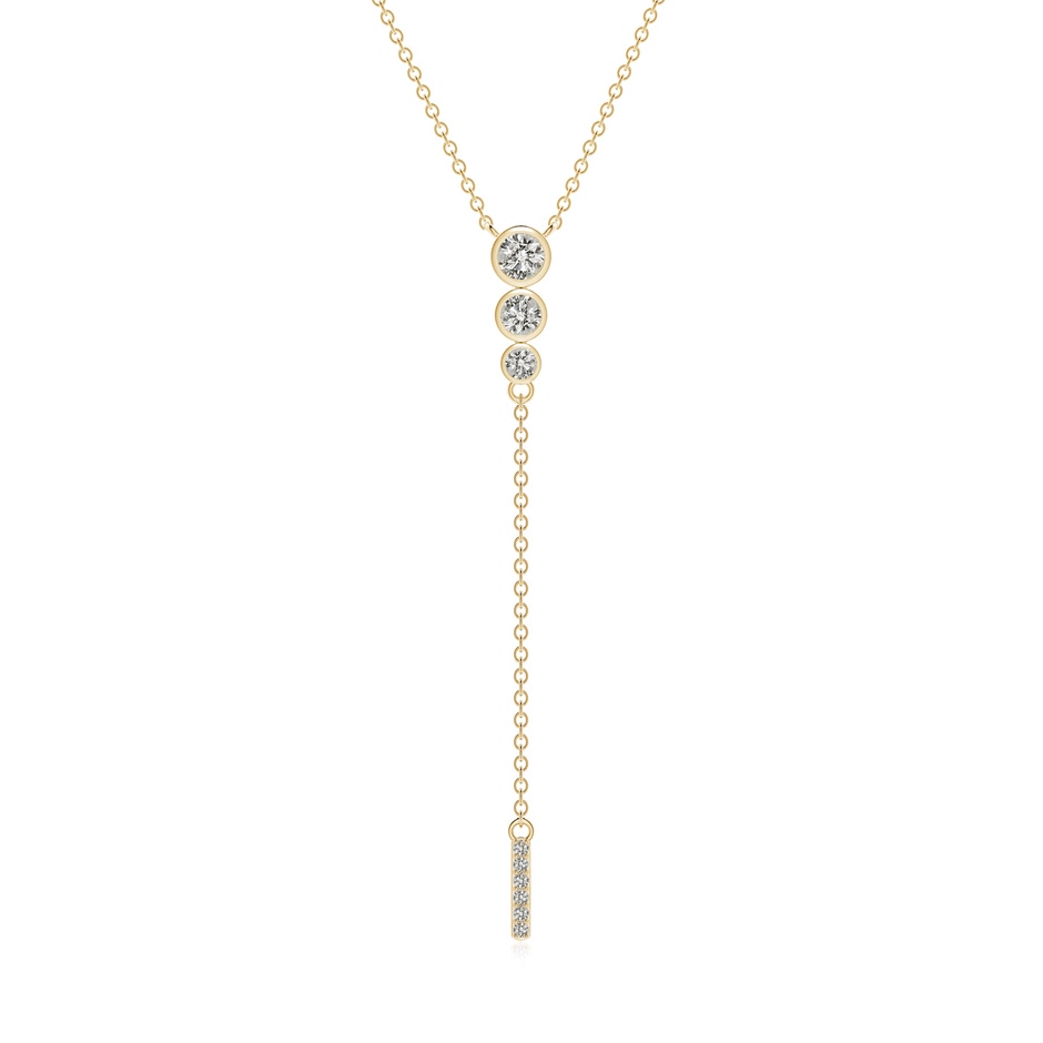 3.4mm KI3 Three Stone Graduated Bezel-Set Diamond Lariat Necklace in 18K Yellow Gold 