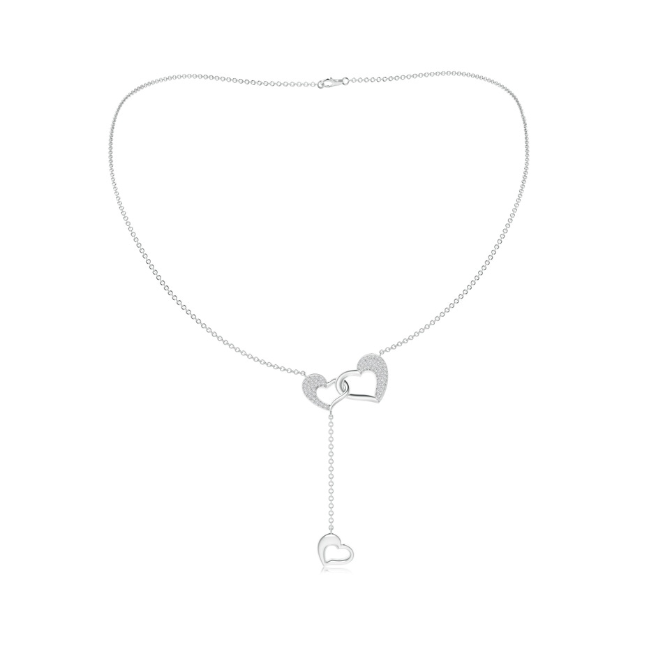 1.2mm HSI2 Linked Heart Diamond Dangle Pendant in White Gold 