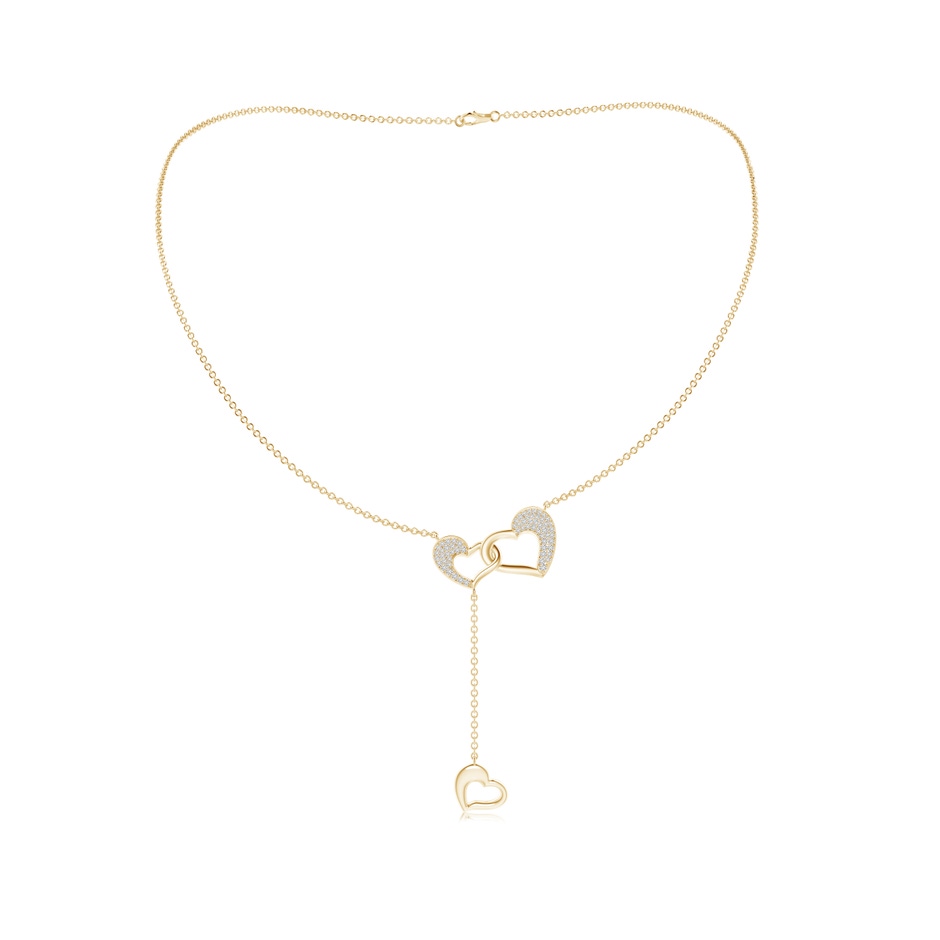 1.2mm HSI2 Linked Heart Diamond Dangle Pendant in Yellow Gold 