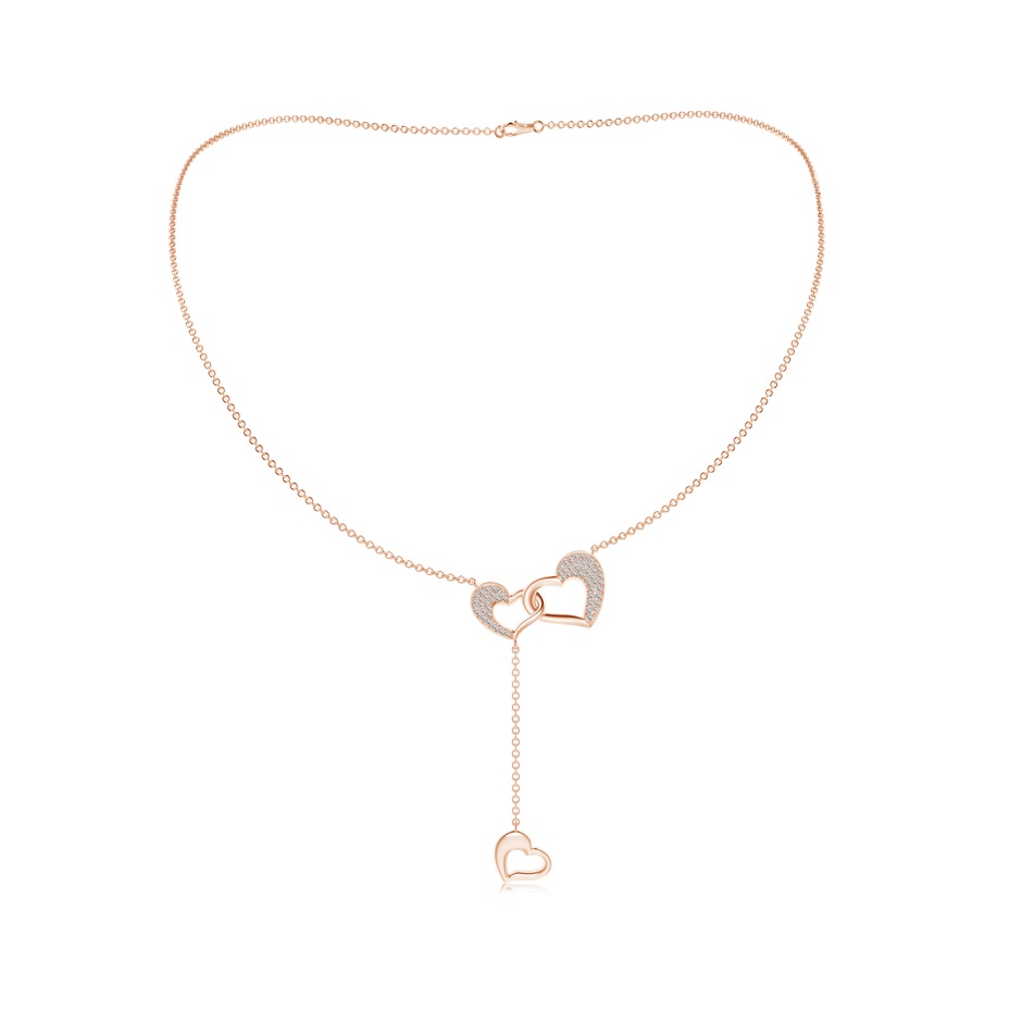 1.2mm IJI1I2 Linked Heart Diamond Dangle Pendant in Rose Gold 