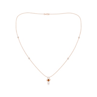 5mm AAAA Citrine and Diamond Multi-Shape Scorpio Station Necklace in Rose Gold