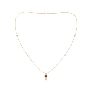 5mm AAAA Citrine and Diamond Multi-Shape Scorpio Station Necklace in Yellow Gold