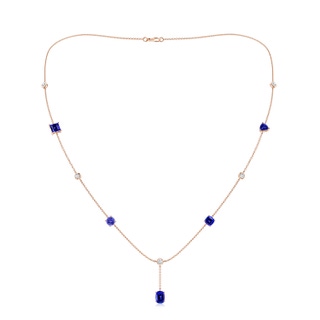 7x5mm AAAA Multi-Shape Tanzanite Sagittarius Station Linear Necklace in 10K Rose Gold