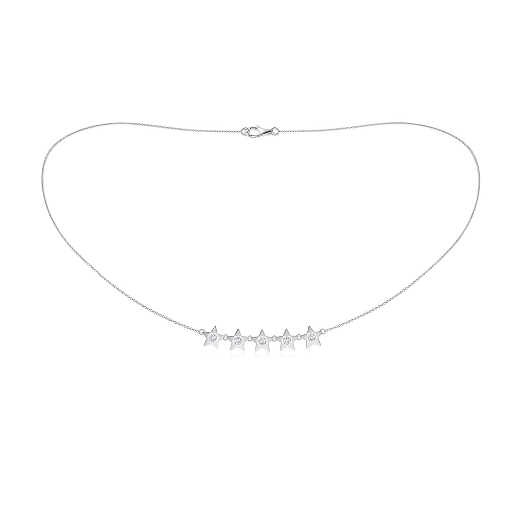 2.5mm GVS2 Flush-Set Diamond Five Star Necklace in P950 Platinum