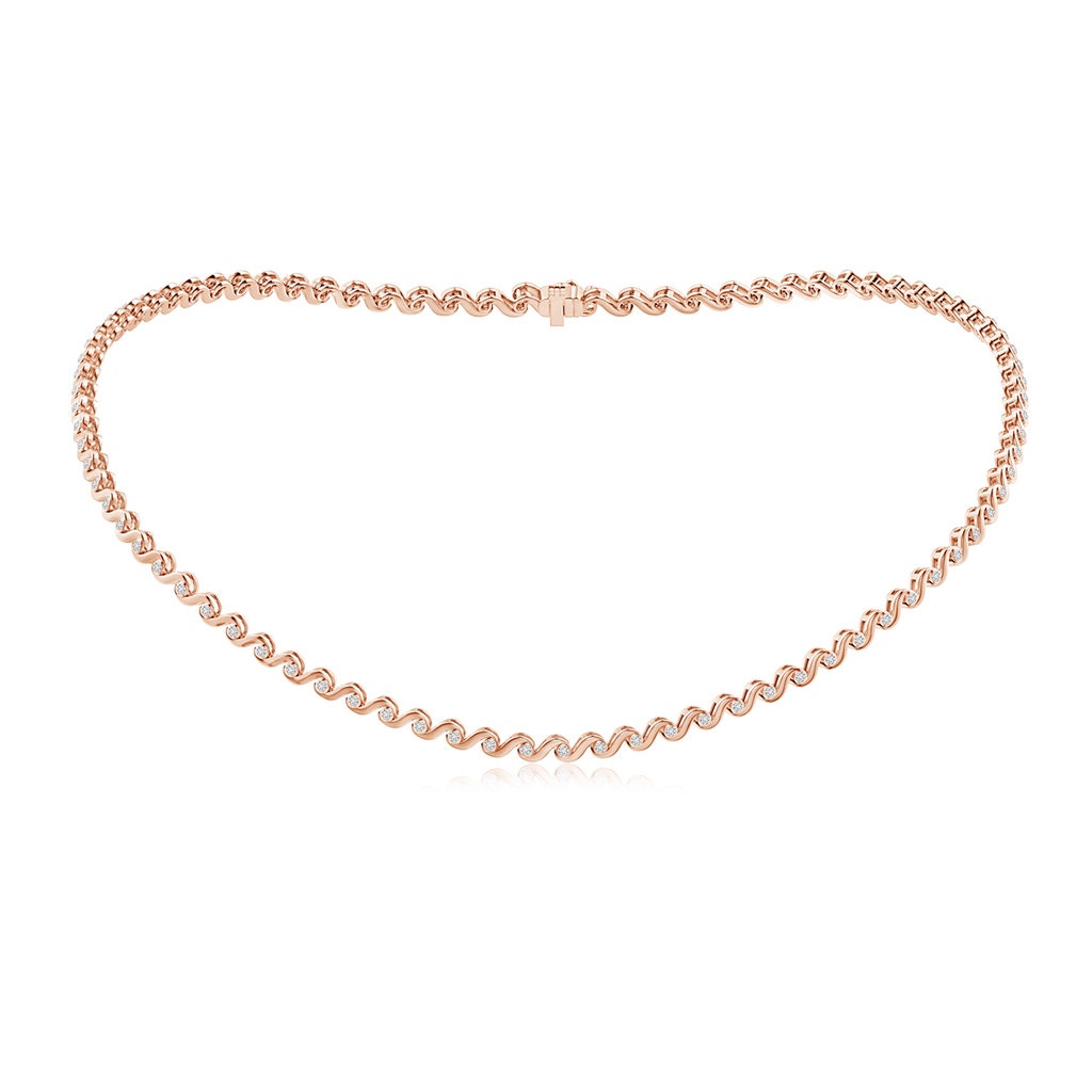 1.5mm HSI2 Bezel-Set Diamond S Swirl Link Necklace in Rose Gold