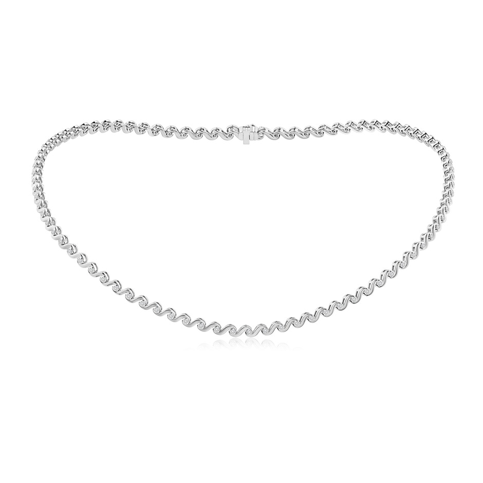 1.5mm HSI2 Bezel-Set Diamond S Swirl Link Necklace in White Gold 