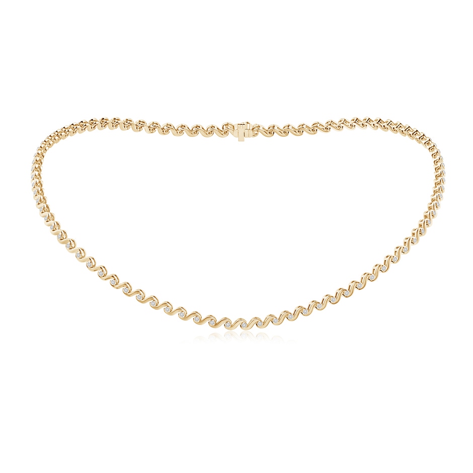1.5mm HSI2 Bezel-Set Diamond S Swirl Link Necklace in Yellow Gold 