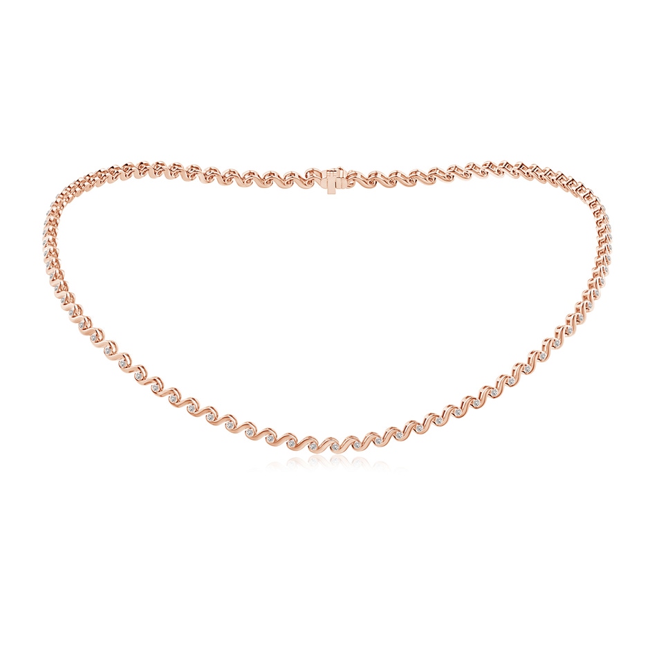 1.5mm IJI1I2 Bezel-Set Diamond S Swirl Link Necklace in Rose Gold 