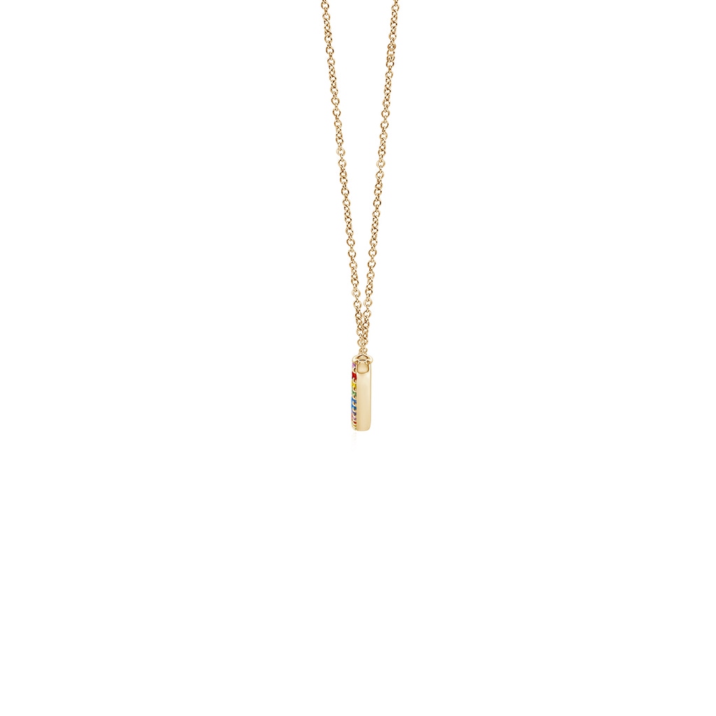 2mm AAA Spectra Prong-Set Round Multi-Sapphire Curved Bar Necklace in Yellow Gold - side_1