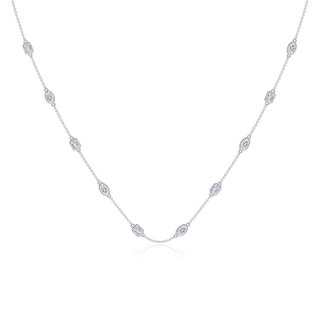 5x3mm GVS2 Oval and Emerald-Cut Diamond Station Necklace in P950 Platinum