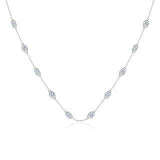 6x4mm GVS2 Oval and Emerald-Cut Diamond Station Necklace in P950 Platinum