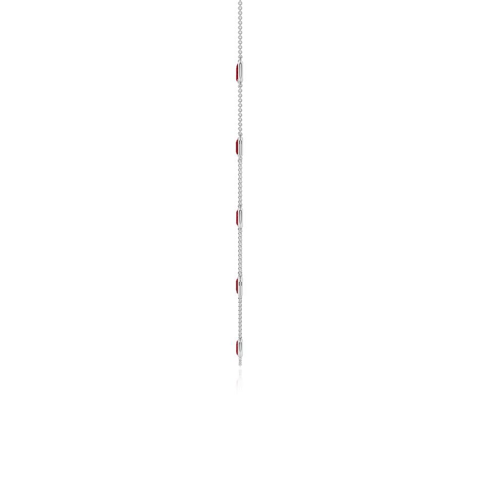 5x3mm AAA Oval and Emerald-Cut Ruby Station Necklace in P950 Platinum side 199