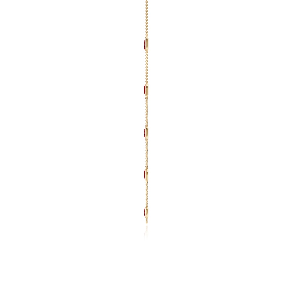 5x3mm AAAA Oval and Emerald-Cut Ruby Station Necklace in Yellow Gold side 199