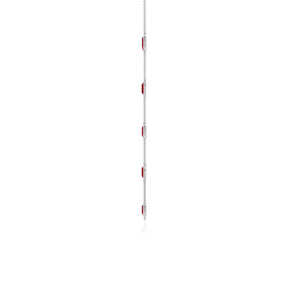 6x4mm AAA Oval and Emerald-Cut Ruby Station Necklace in White Gold side 199