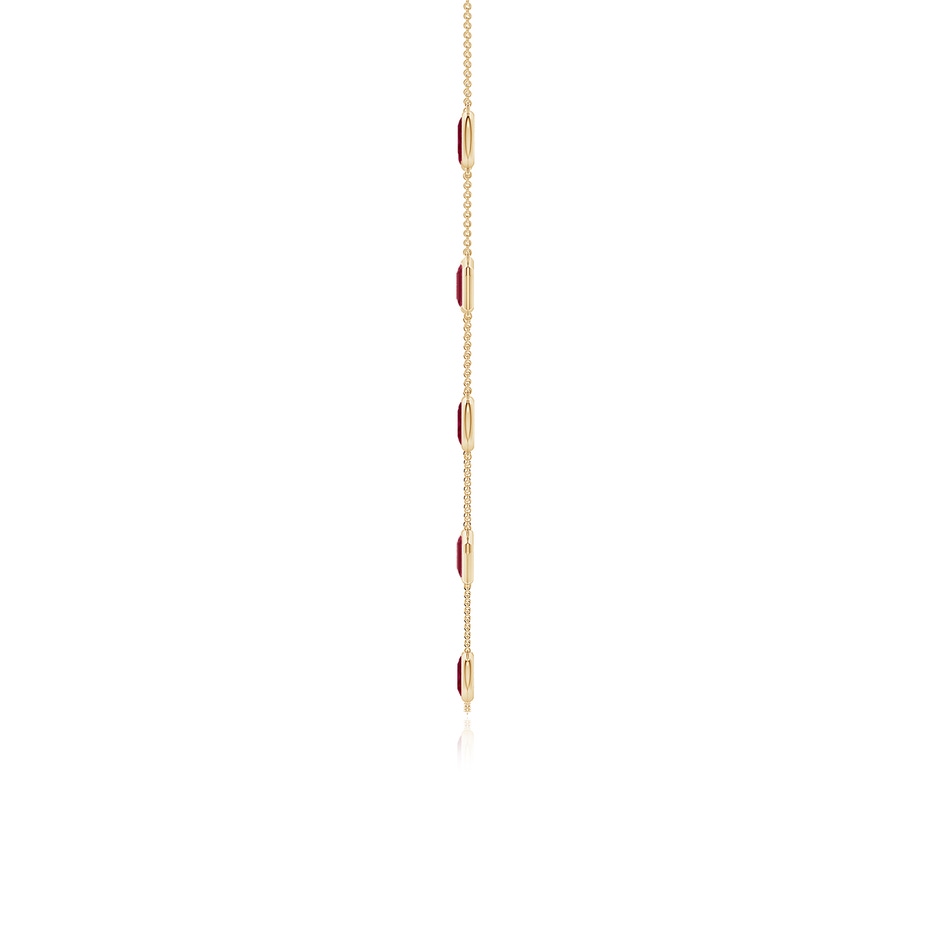 7x5mm A Oval and Emerald-Cut Ruby Station Necklace in 18K Yellow Gold side 199