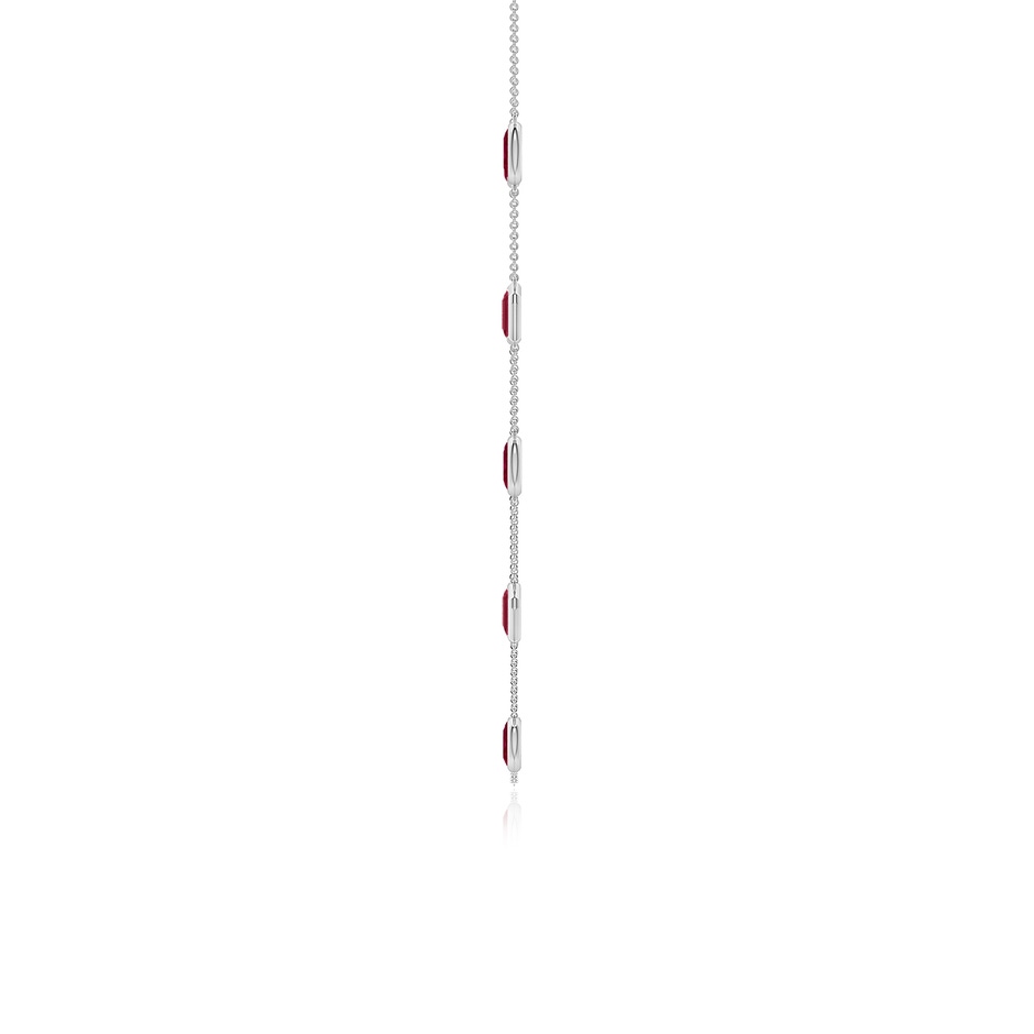 7x5mm A Oval and Emerald-Cut Ruby Station Necklace in P950 Platinum side 199