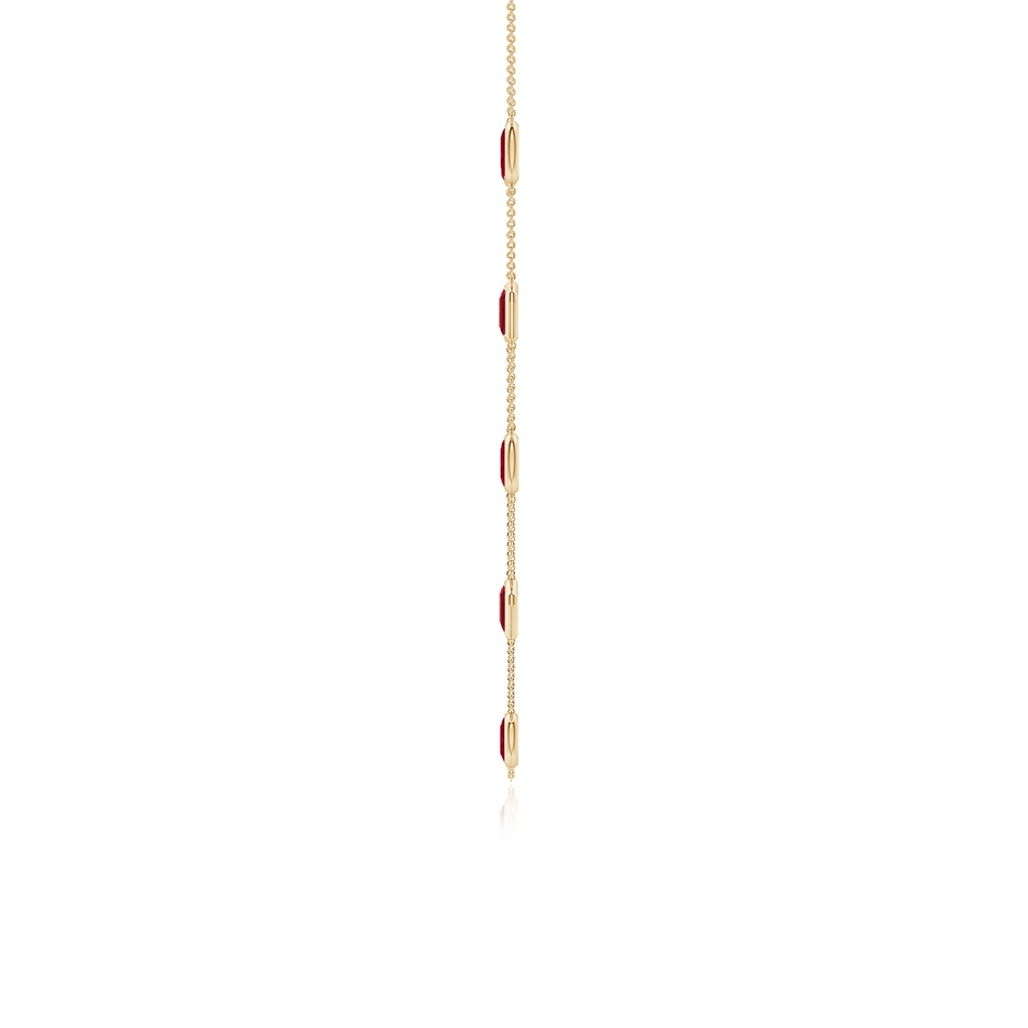 7x5mm AA Oval and Emerald-Cut Ruby Station Necklace in Yellow Gold side 199