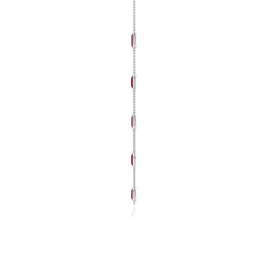 7x5mm AAA Oval and Emerald-Cut Ruby Station Necklace in P950 Platinum side 199