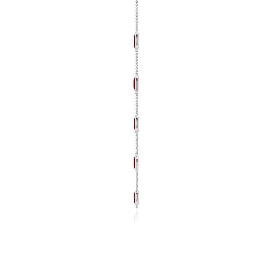 7x5mm AAAA Oval and Emerald-Cut Ruby Station Necklace in P950 Platinum side 199
