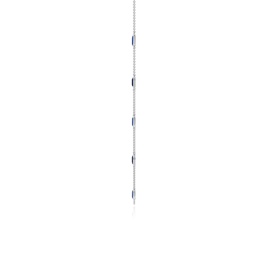 5x3mm AAA Oval and Emerald-Cut Blue Sapphire Station Necklace in White Gold side 199