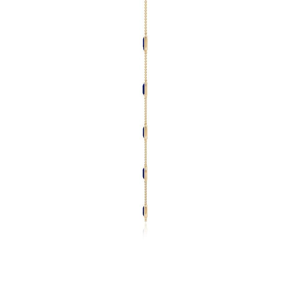 6x4mm Lab-Grown Oval and Emerald-Cut Blue Sapphire Station Necklace in Yellow Gold side 199