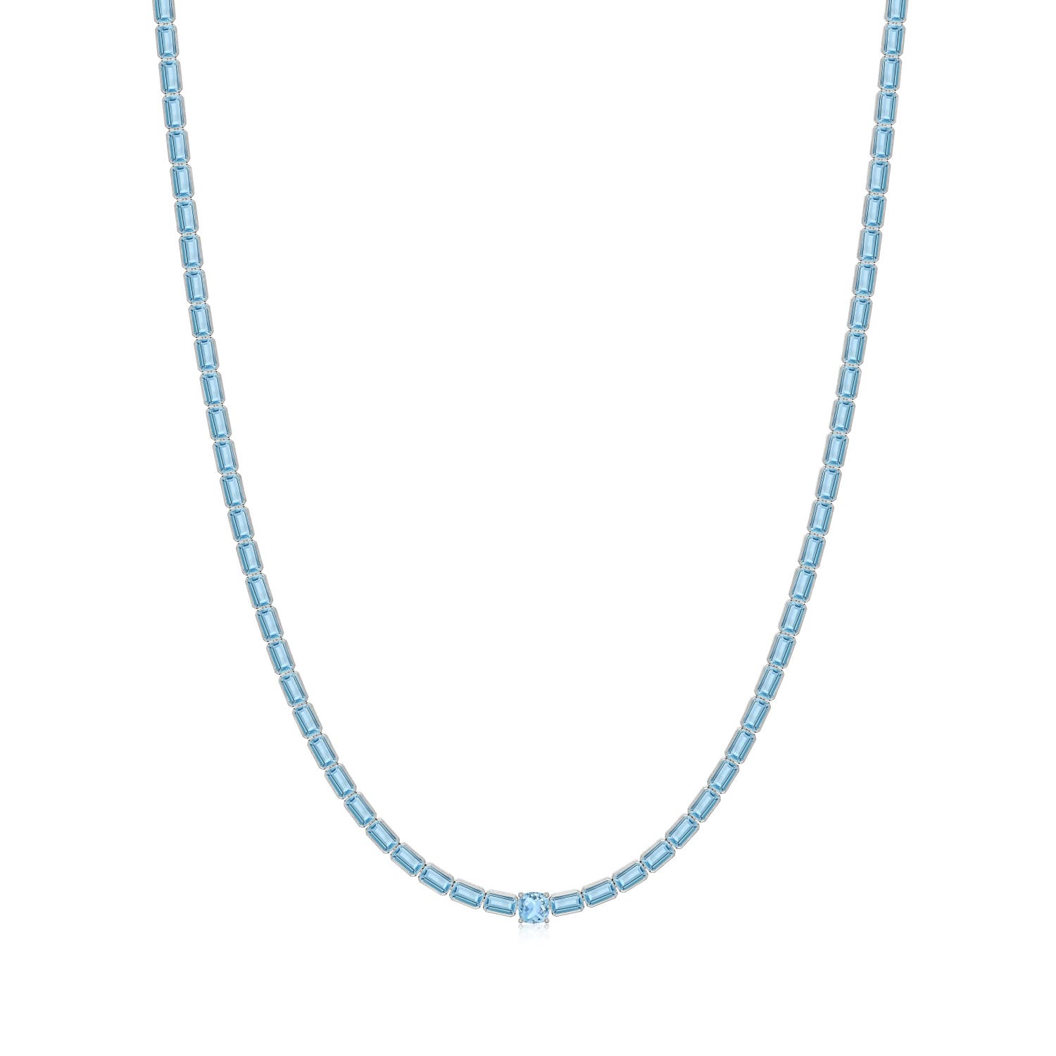 Aquamarine Tennis Necklaces