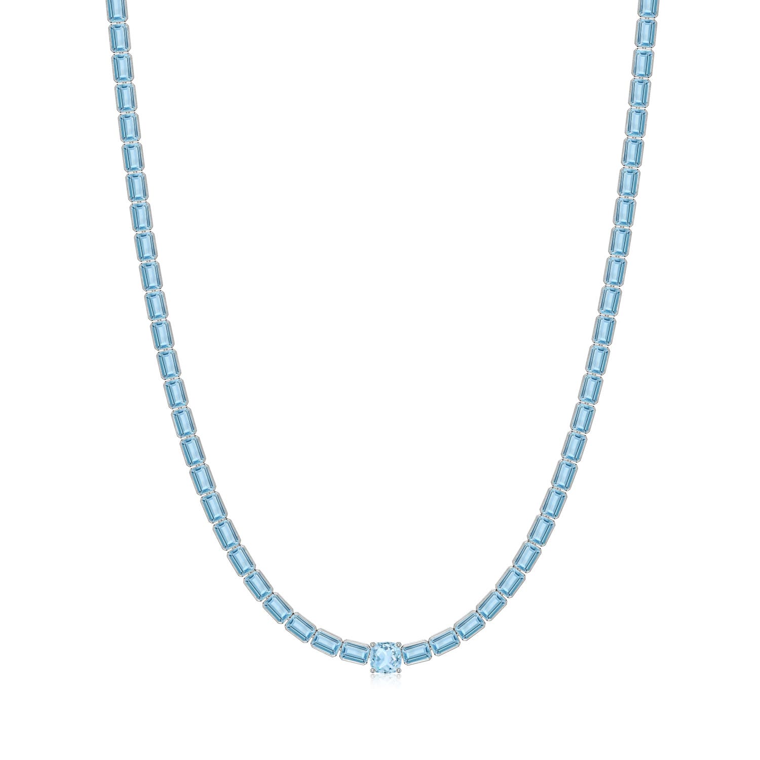Aquamarine Tennis Necklaces
