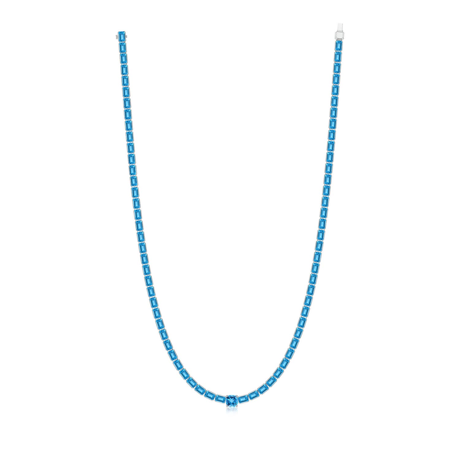 Lee Harris x Angara Ann Swiss Blue Topaz Tennis Necklace