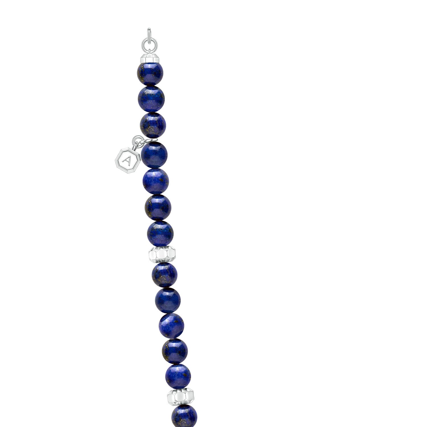 【SABBATICAL】ルピネL Men's Lapis Lazuli Beaded Necklace with Octagon Motifs
