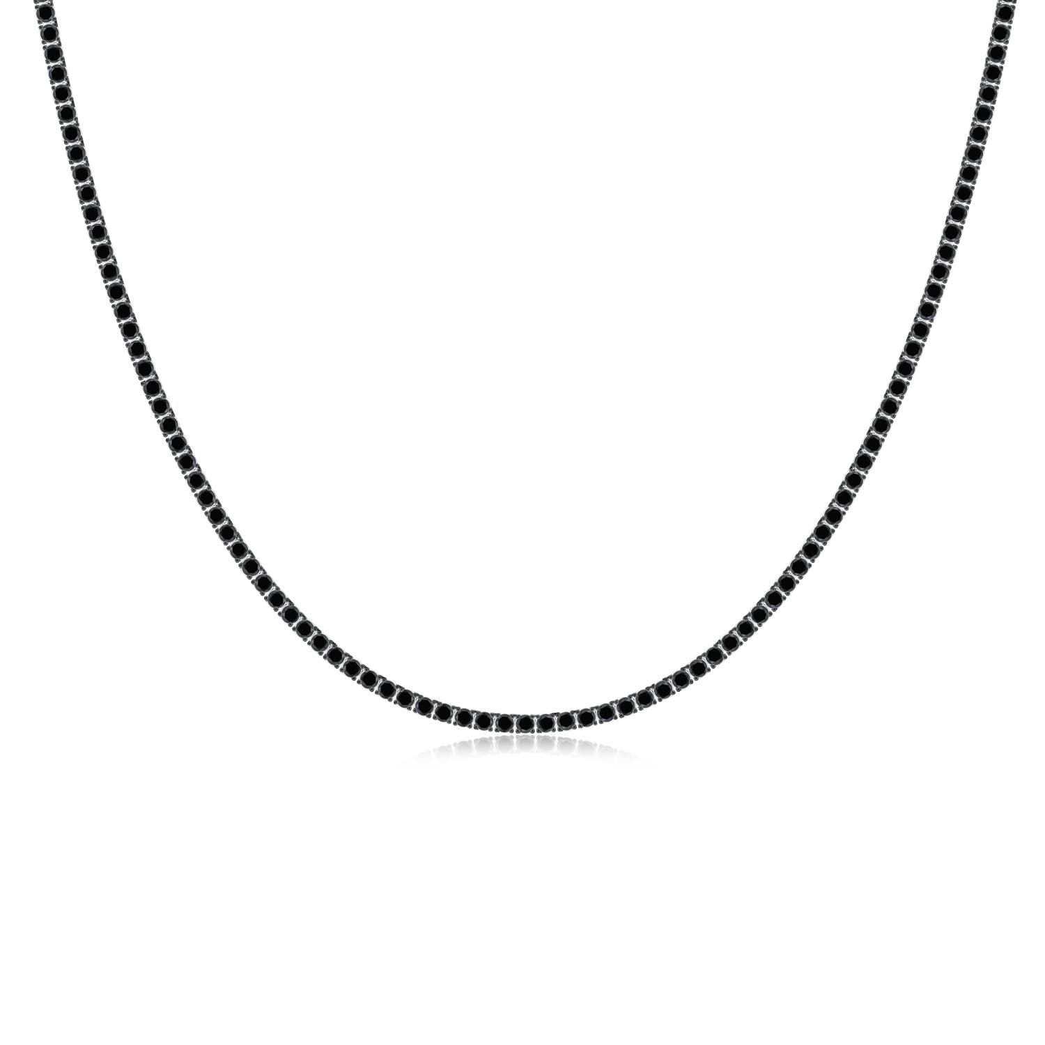 3.2mm Better Enhanced Black Diamond Men�s Tennis Necklace in 950 Platinum - main
