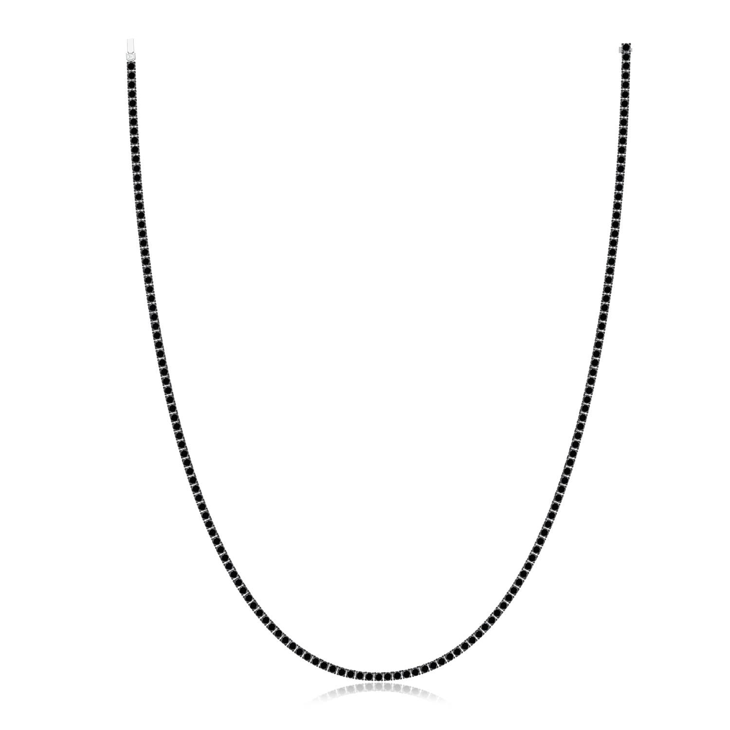 3.2mm Better Enhanced Black Diamond Men�s Tennis Necklace in 950 Platinum - side 1
