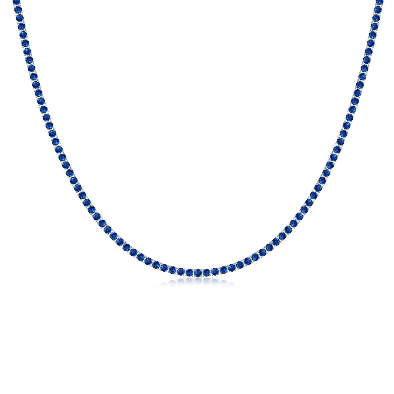 Blue Sapphire Men's Tennis Necklace